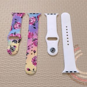 Set of 2! Betsey Johnson Apple Watch Bands Floral and White